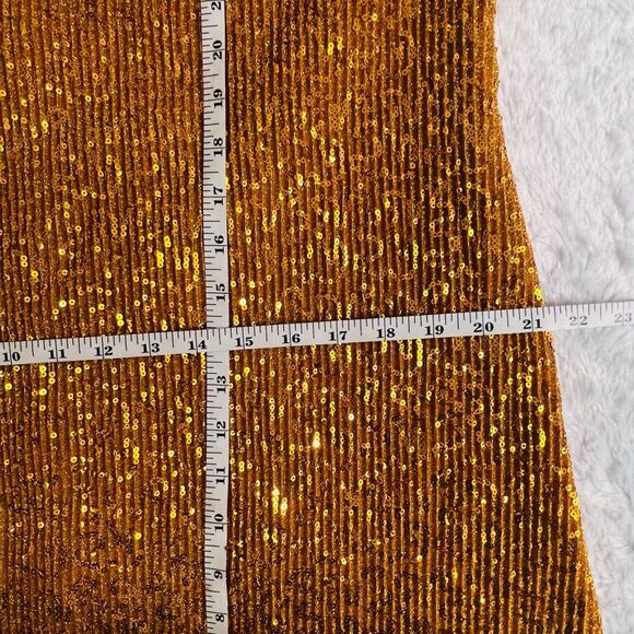 Stine Goya Women's Gold Sequin Straight Mini Odis Dress Size Medium - Picture 8 of 15